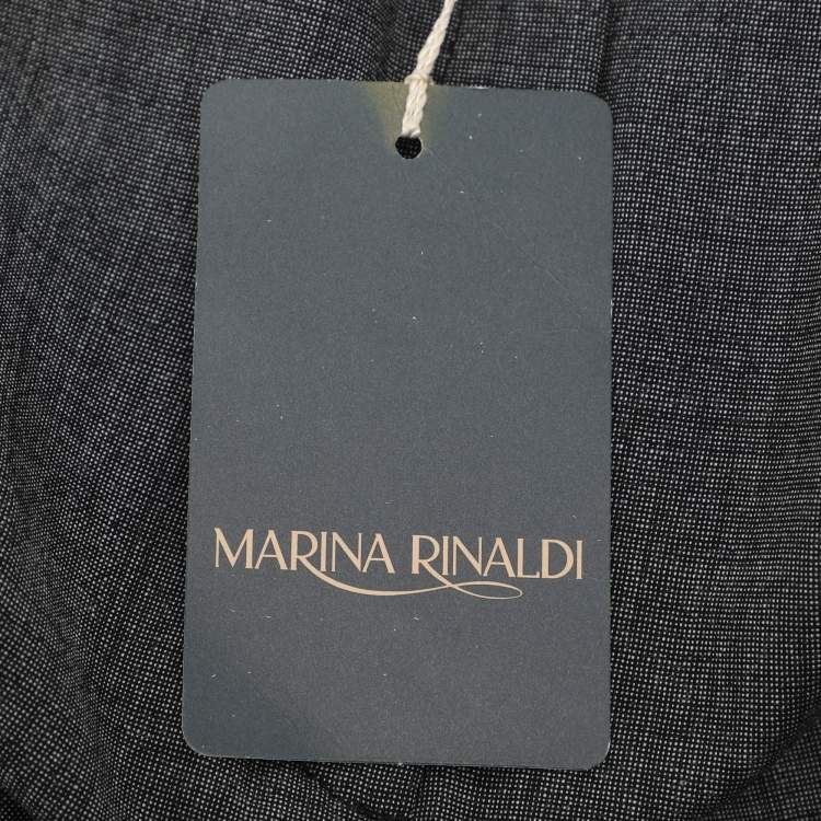 Pre Owned Marina Rinaldi Grey Fleece Wool Trousers L