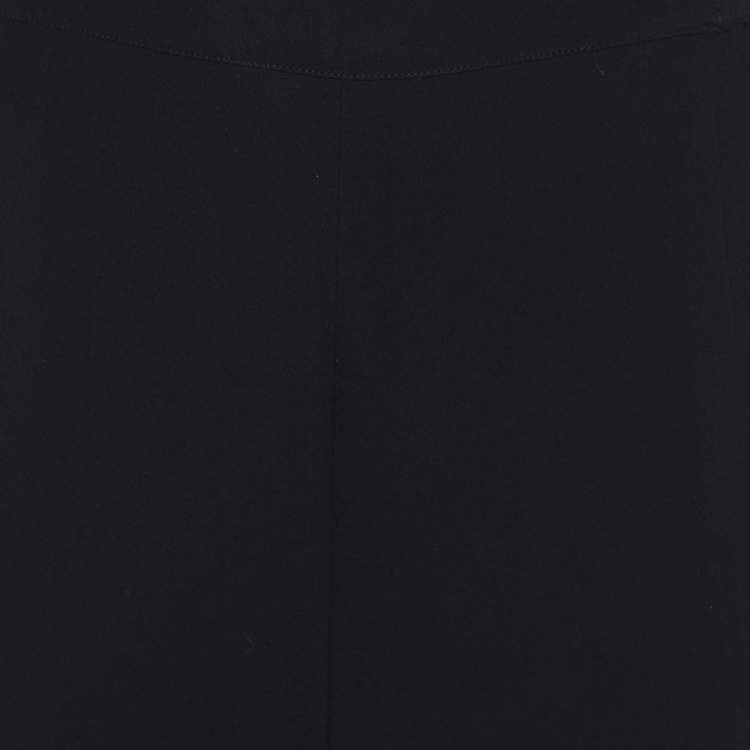 Pre Owned Marina Rinaldi Navy Blue Silk Trousers L