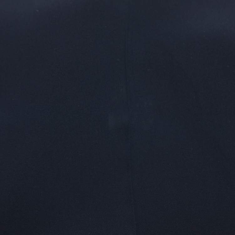 Pre Owned Marina Rinaldi Navy Blue Silk Trousers L