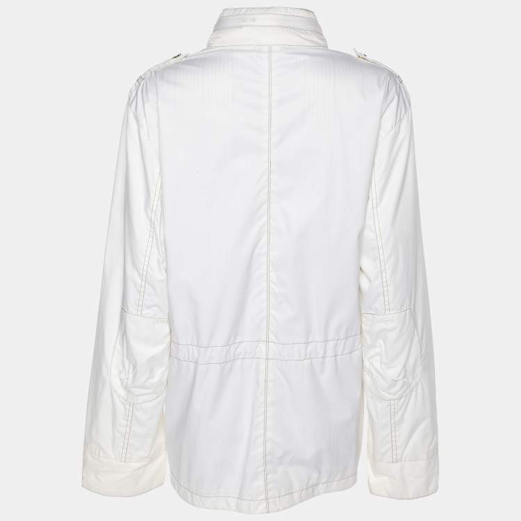 Pre Owned Marina Sport by Marina Rinaldi White Nylon Blend Zip Jackets L