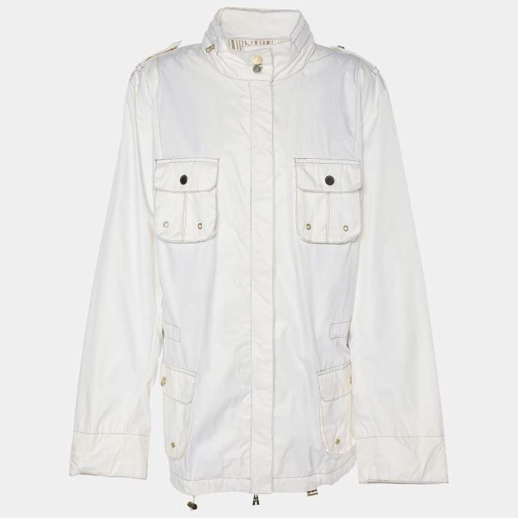 Pre Owned Marina Sport by Marina Rinaldi White Nylon Blend Zip Jackets L