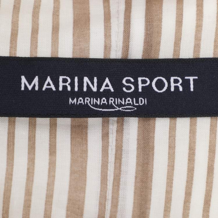 Pre Owned Marina Sport by Marina Rinaldi White Nylon Blend Zip Jackets L