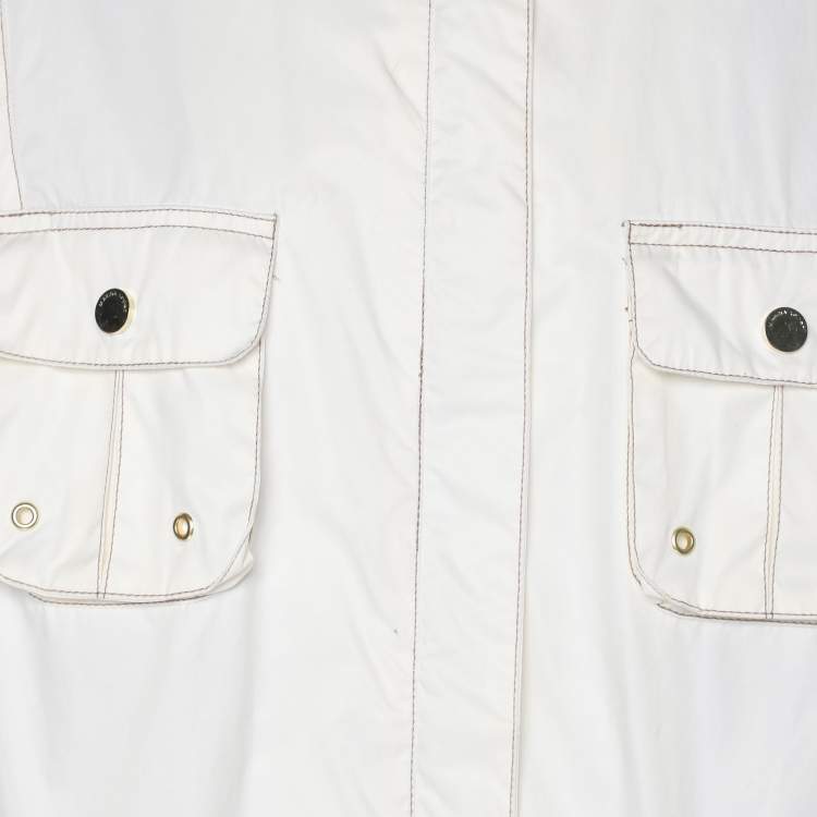 Pre Owned Marina Sport by Marina Rinaldi White Nylon Blend Zip Jackets L