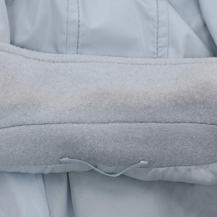 Pre Owned Voyage by Marina Rinaldi Blue Wool Nylon Hooded Jacket L