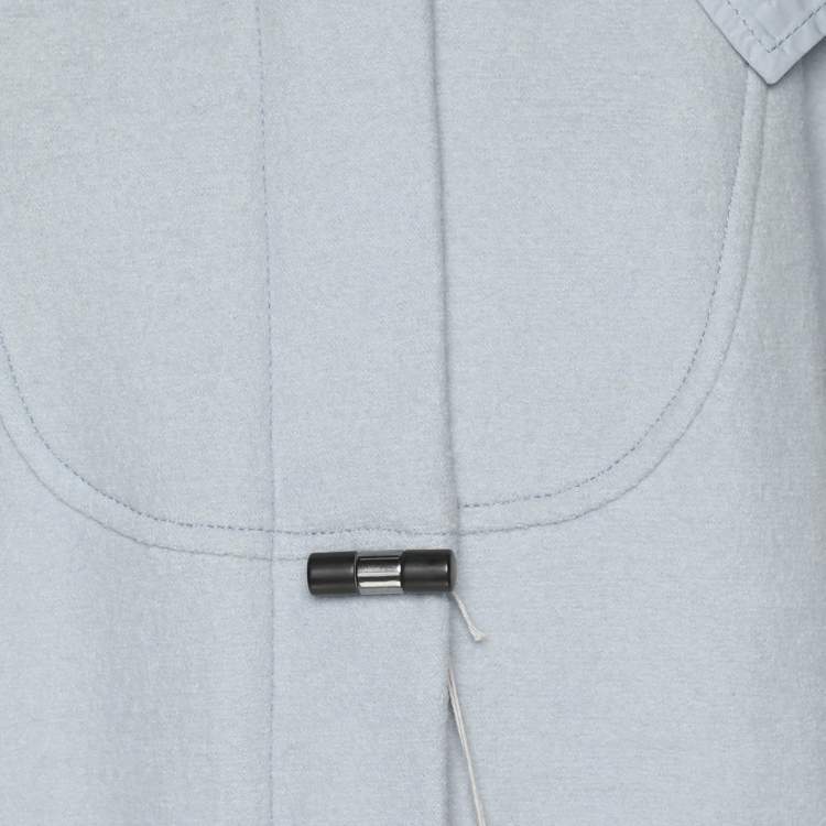 Pre Owned Voyage by Marina Rinaldi Blue Wool Nylon Hooded Jacket L