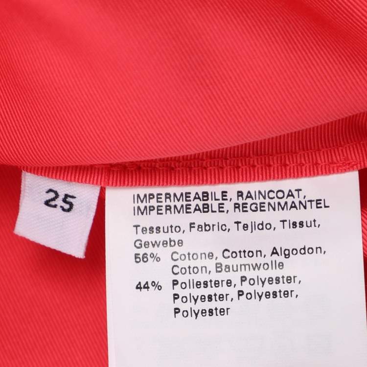 Pre Owned Voyage by Marina Rinaldi Coral Red Gabardine Rain Coat L