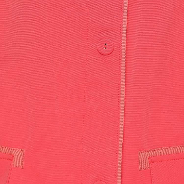 Pre Owned Voyage by Marina Rinaldi Coral Red Gabardine Rain Coat L