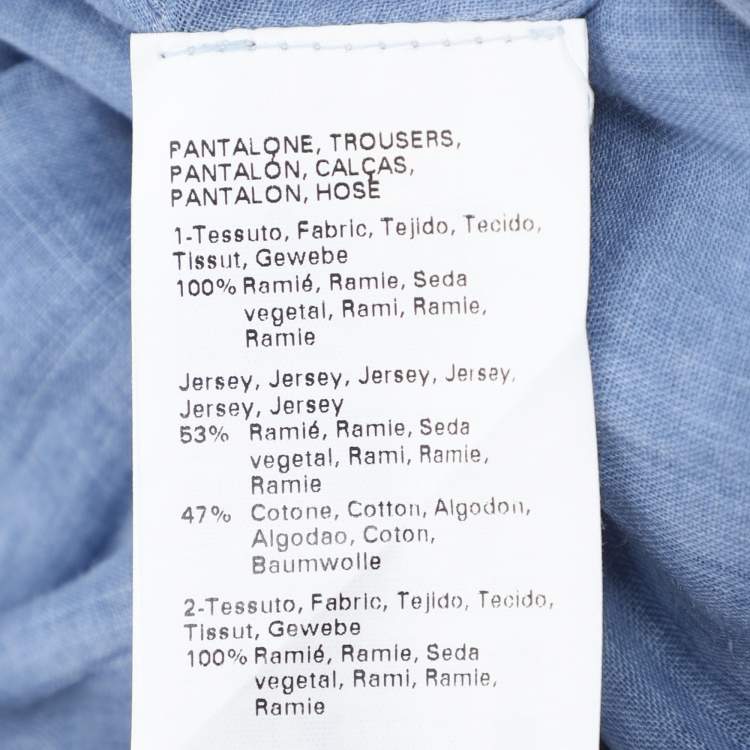 Pre Owned Voyage by Marina Rinaldi Blue Linen Trousers L