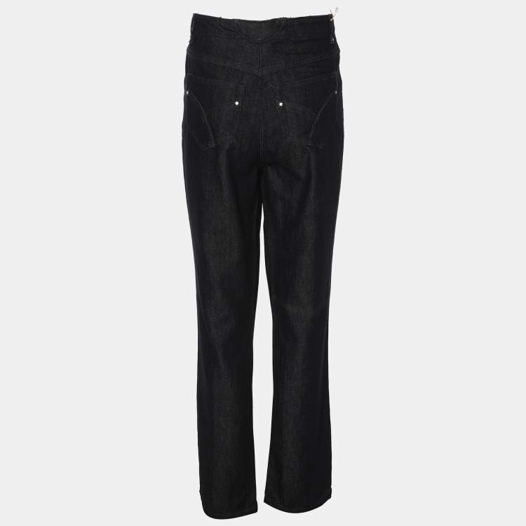 Pre Owned Marina Rinaldi Blue Denim Crystal Embellished Jeans XL