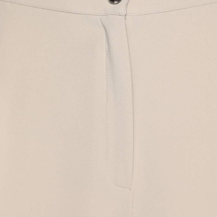 Pre Owned Marina Rinaldi Beige Jersey Trousers L