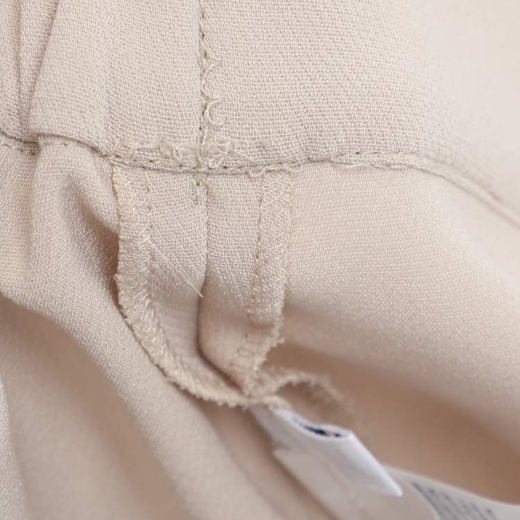 Pre Owned Marina Rinaldi Beige Jersey Trousers L