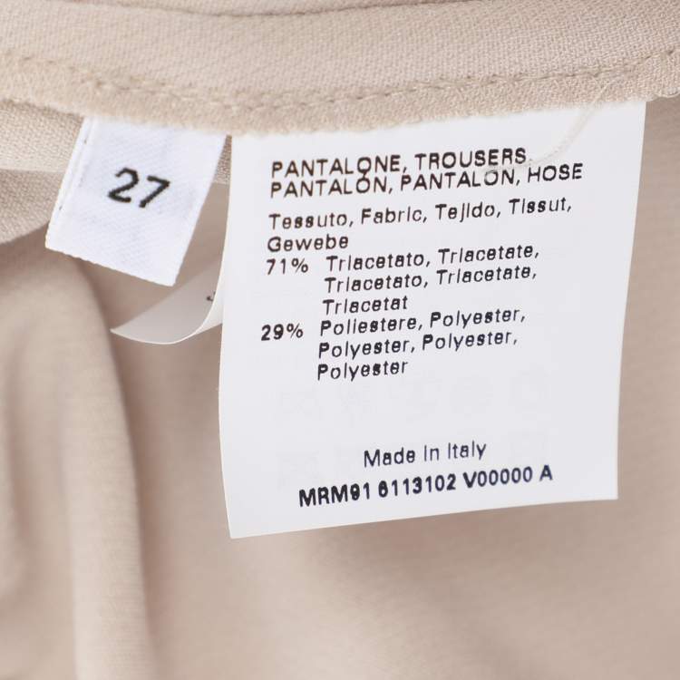 Pre Owned Marina Rinaldi Beige Jersey Trousers L