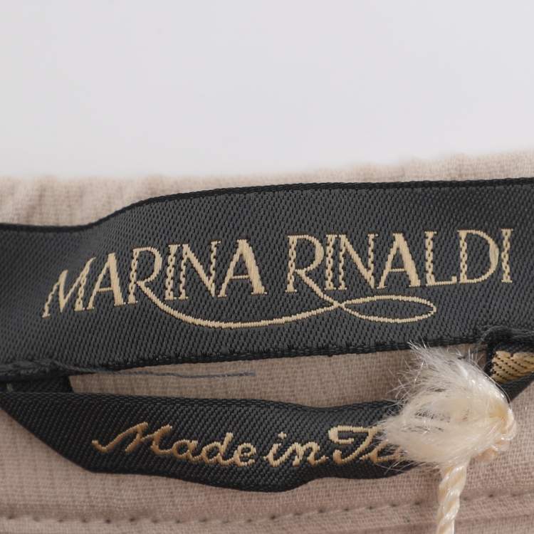 Pre Owned Marina Rinaldi Beige Jersey Trousers L