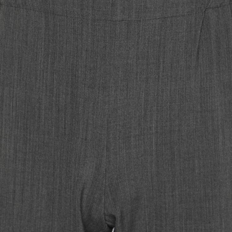 Pre Owned Marina Rinaldi Dark Grey Wool Blend Trousers L