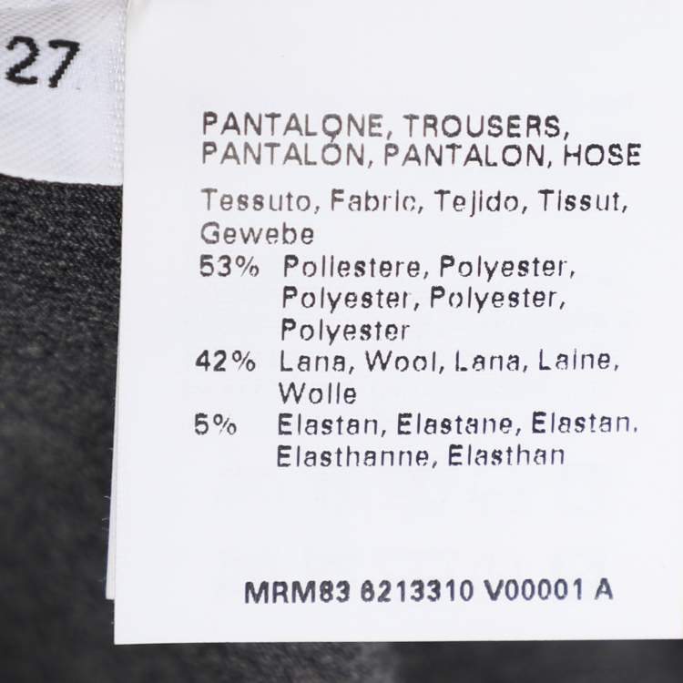 Pre Owned Marina Rinaldi Dark Grey Wool Blend Trousers L