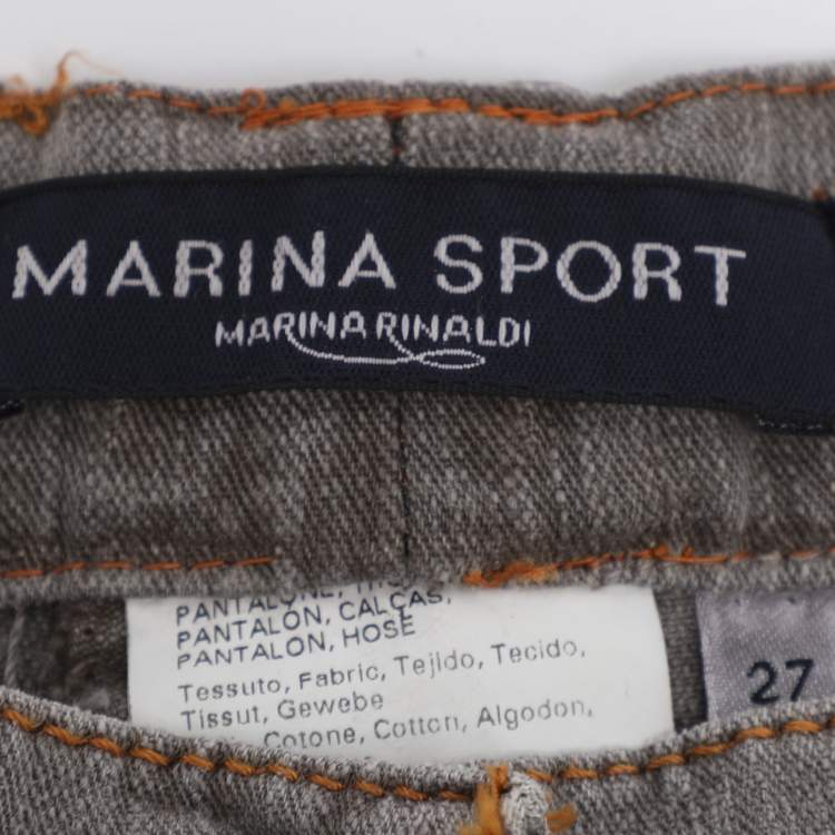 Pre Owned Marina Sport by Marina Rinaldi Grey Denim Jeans L