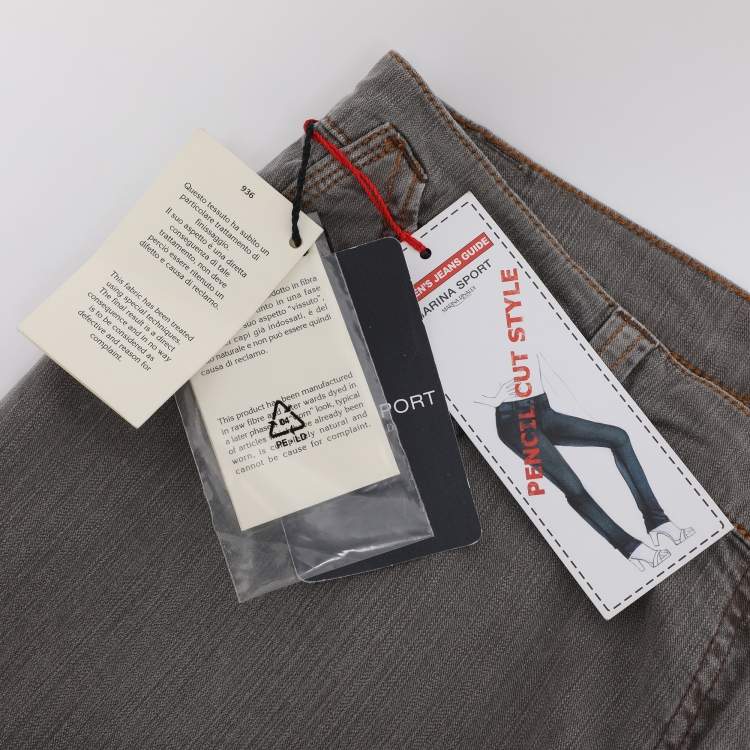 Pre Owned Marina Sport by Marina Rinaldi Grey Denim Jeans L