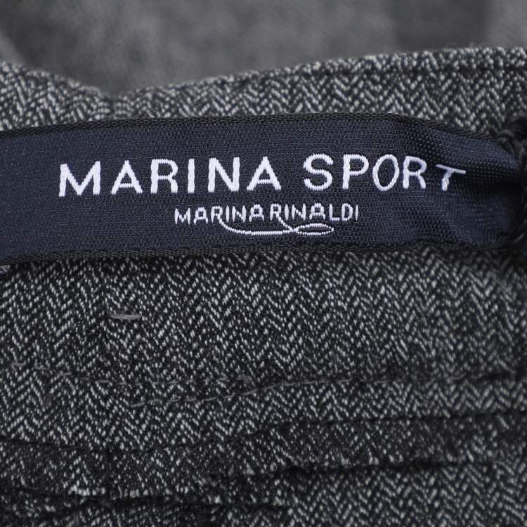Pre Owned Marina Sport by Marina Rinaldi Grey Wool Blend Trousers L