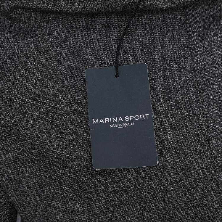 Pre Owned Marina Sport by Marina Rinaldi Grey Wool Blend Trousers L