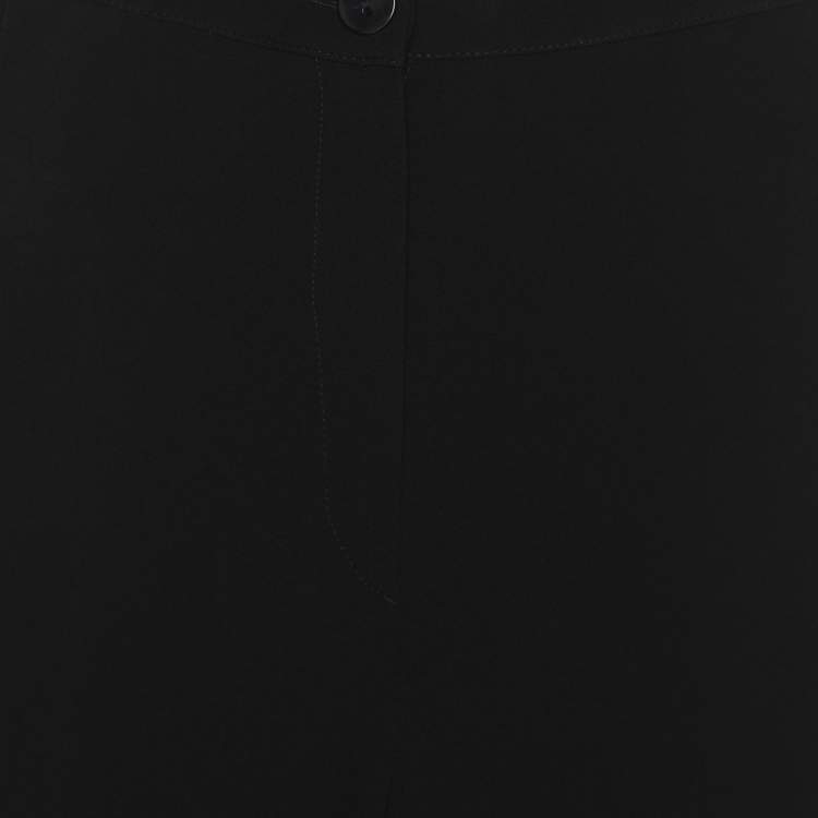 Pre Owned Marina Rinaldi Black Crepe Trousers L