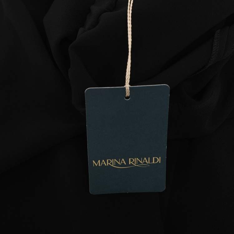 Pre Owned Marina Rinaldi Black Crepe Trousers L