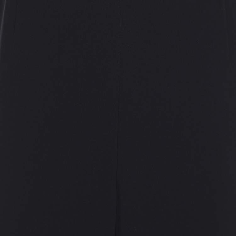 Pre Owned Marina Rinaldi Navy Blue Crepe Trousers L