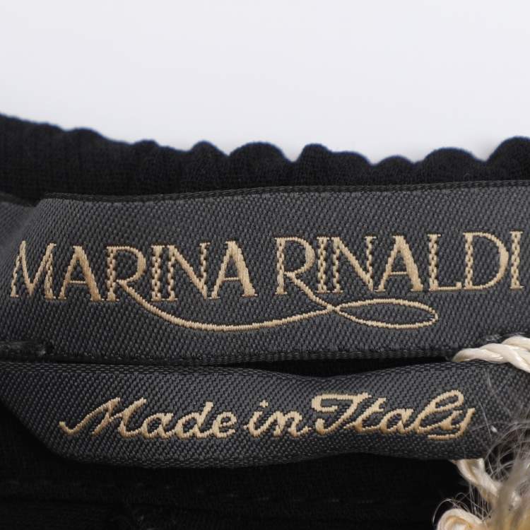 Pre Owned Marina Rinaldi Black Crepe Trousers L