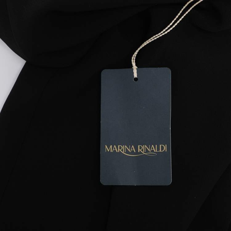 Pre Owned Marina Rinaldi Black Crepe Trousers L