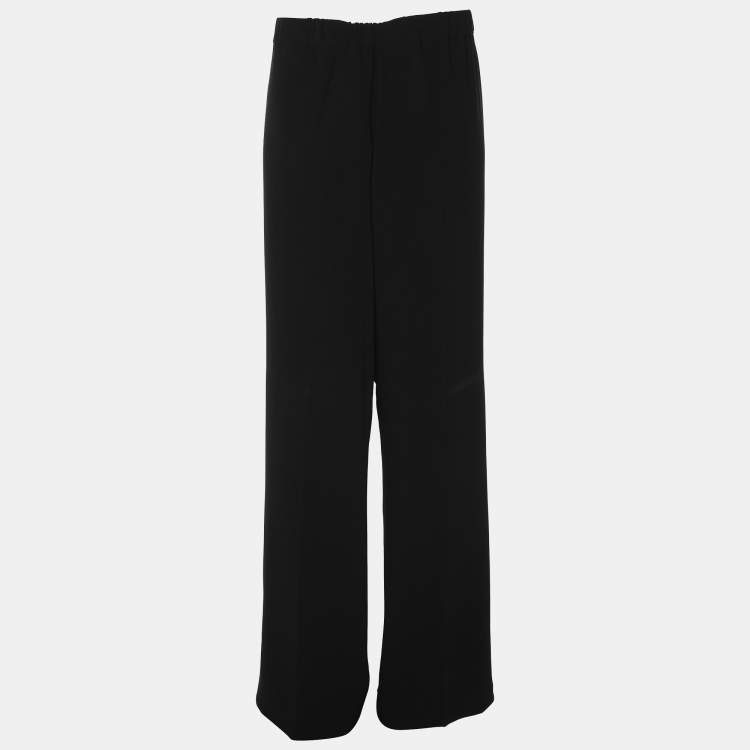 Pre Owned Marina Rinaldi Black Crepe Trousers L