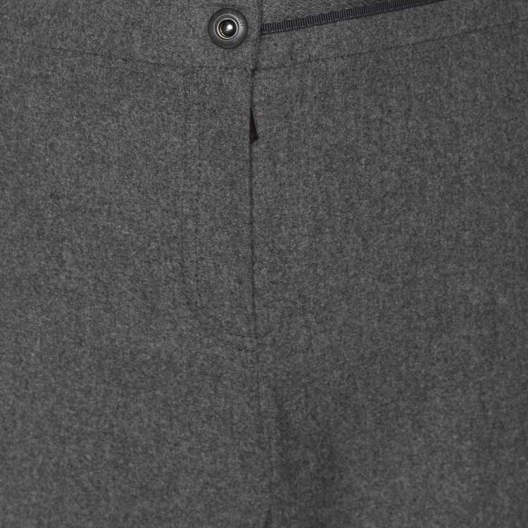 Pre Owned Voyage by Marina Rinaldi Grey Wool Blend Trousers L