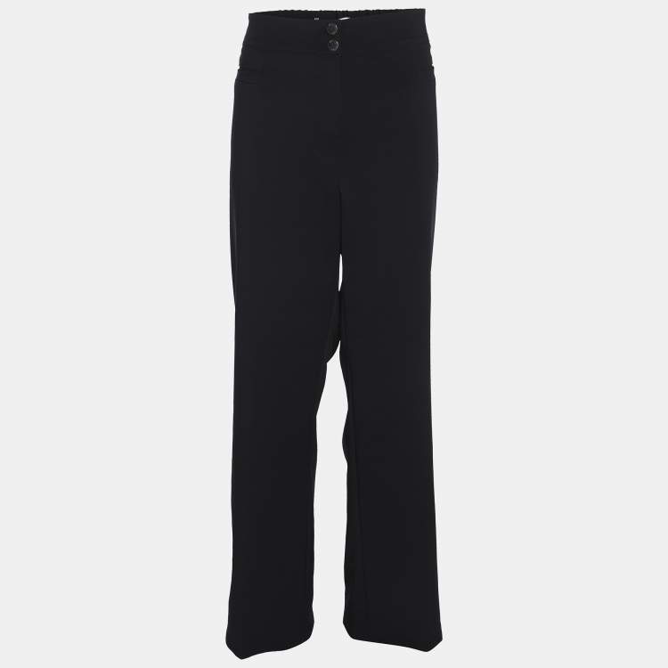 Pre Owned Voyage by Marina Rinaldi Navy Blue Nylon Trousers L
