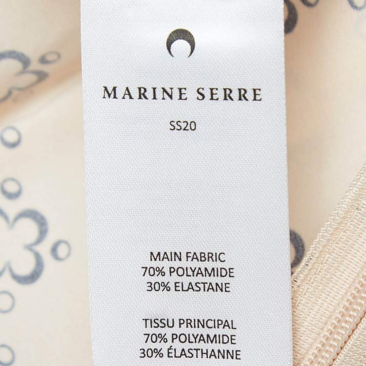 Pre Owned Marine Serre Beige Printed Jersey Jumpsuit L