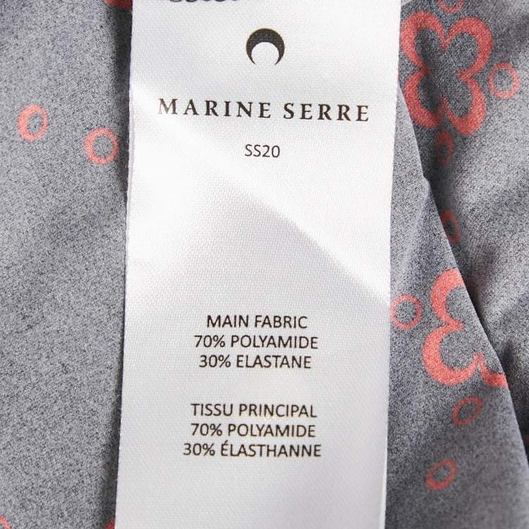 Pre Owned Marine Serre Black Printed Jersey Long Sleeve Jumpsuit M