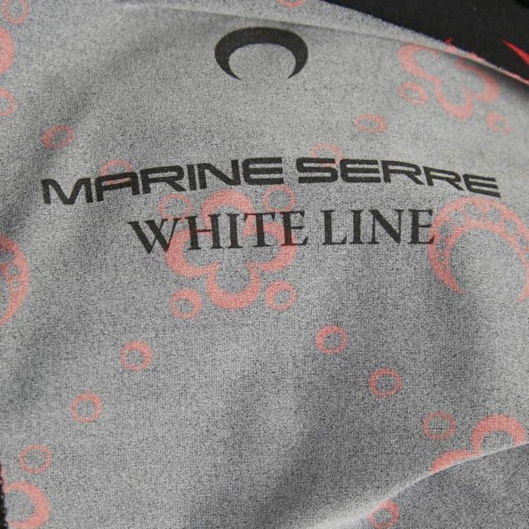Pre Owned Marine Serre Black Printed Jersey Long Sleeve Jumpsuit L