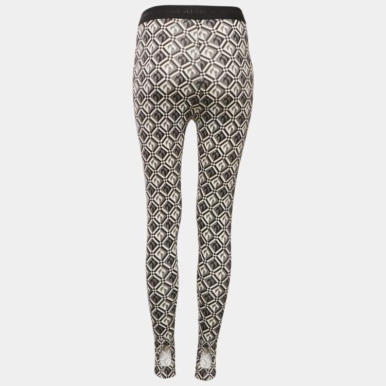 Pre Owned Marine Serre Monochrome Moon Diamond Jersey Fuseax Leggings S