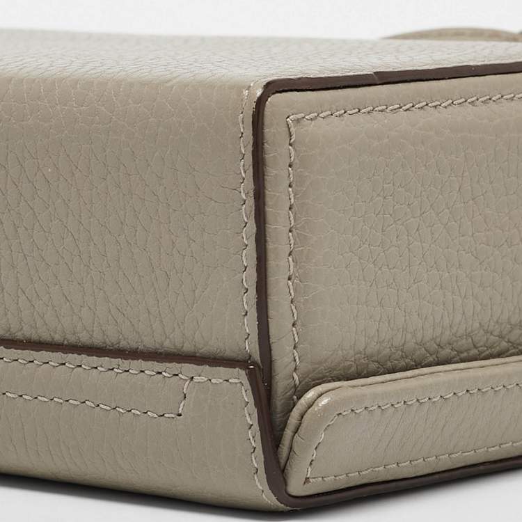 Pre Owned Mark Cross Grey Leather Mini Grace Box Bag