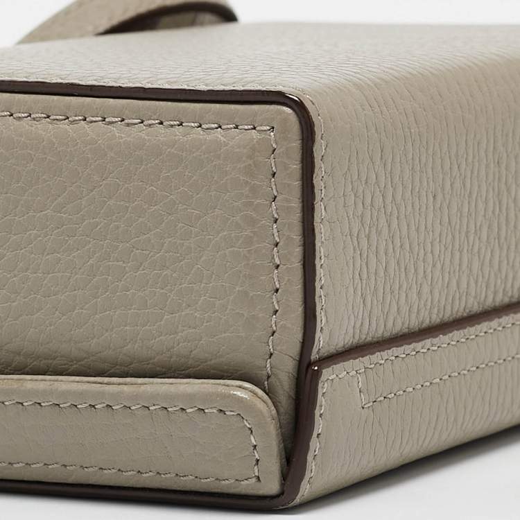 Pre Owned Mark Cross Grey Leather Mini Grace Box Bag