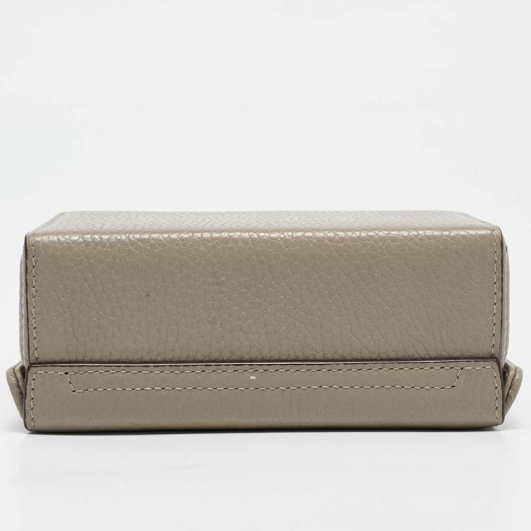 Pre Owned Mark Cross Grey Leather Mini Grace Box Bag