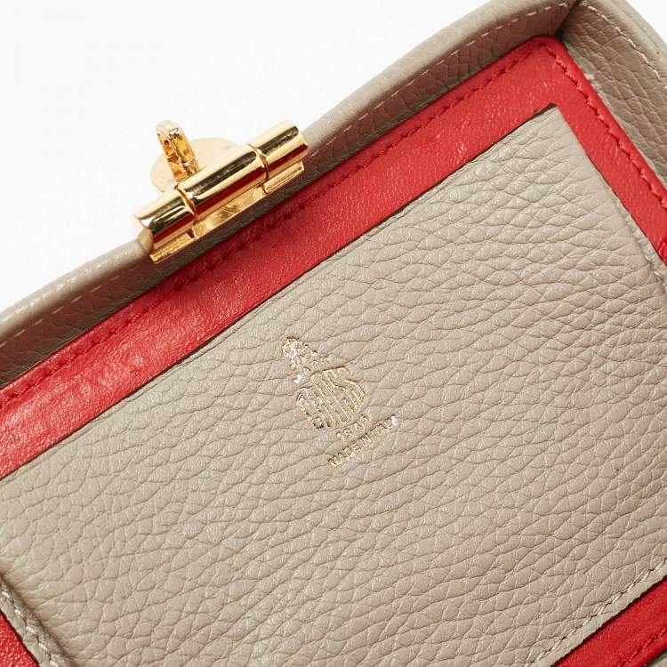 Pre Owned Mark Cross Grey Leather Mini Grace Box Bag