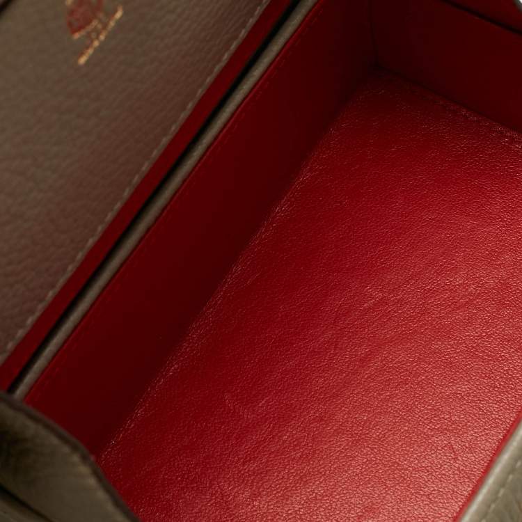 Pre Owned Mark Cross Grey Leather Mini Grace Box Bag