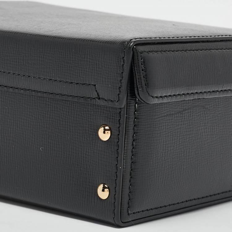 Pre Owned Mark Cross Black Leather Small Grace Box Bag