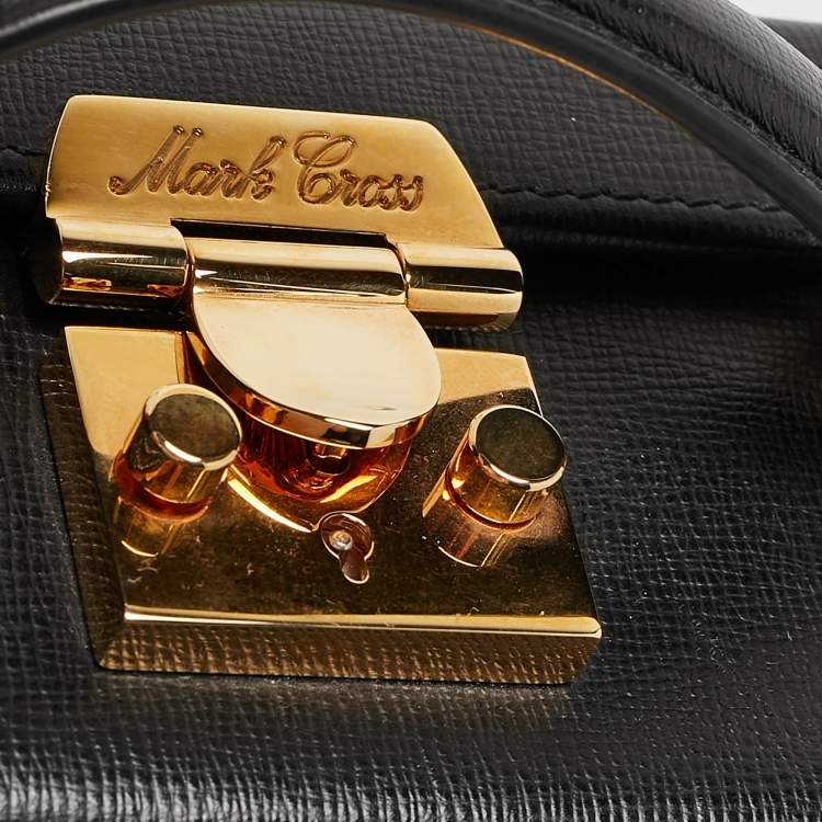 Pre Owned Mark Cross Black Leather Small Grace Box Bag