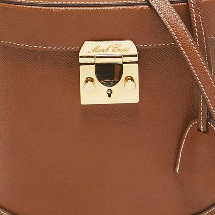 Pre Owned Mark Cross Brown Leather Benchley Top Handle Bag