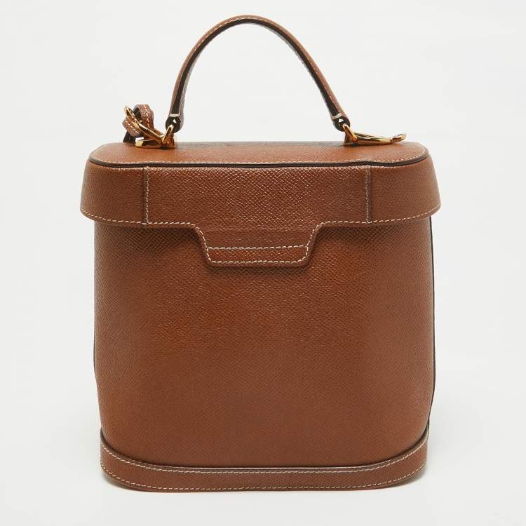 Pre Owned Mark Cross Brown Leather Benchley Top Handle Bag