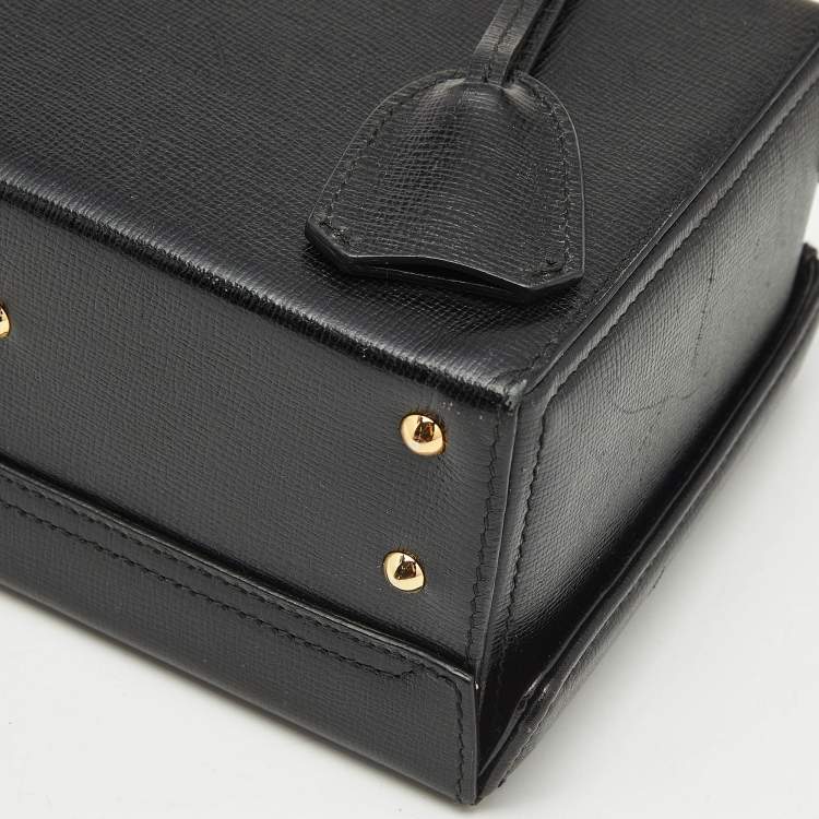 Pre Owned Mark Cross Black Leather Small Grace Box Bag