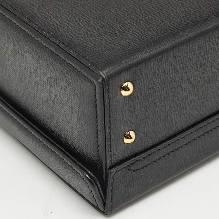 Pre Owned Mark Cross Black Leather Small Grace Box Bag