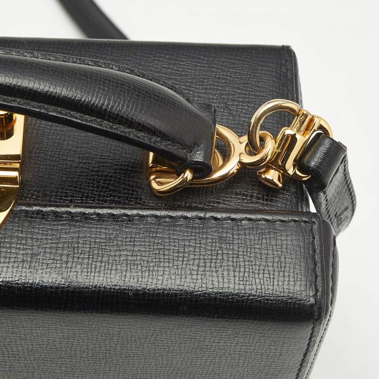 Pre Owned Mark Cross Black Leather Small Grace Box Bag