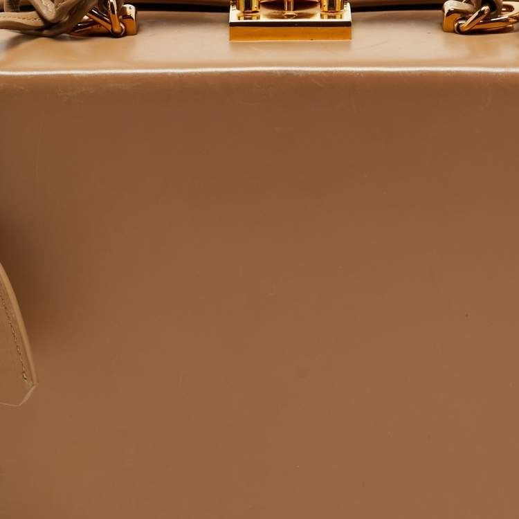 Pre Owned Mark Cross Tan Leather Grace Box Bag