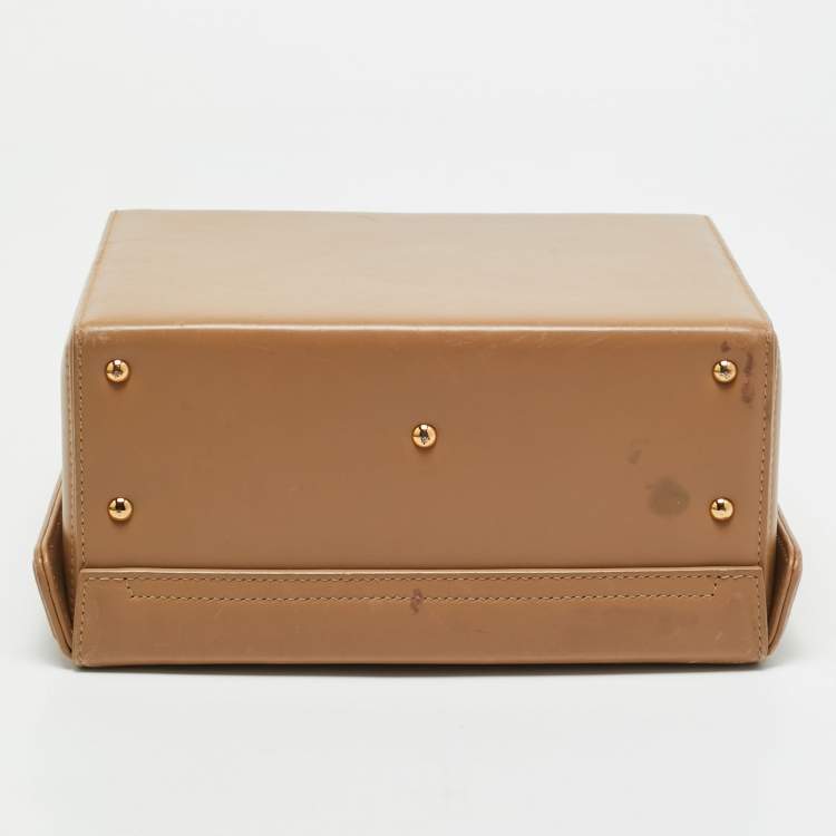 Pre Owned Mark Cross Tan Leather Grace Box Bag
