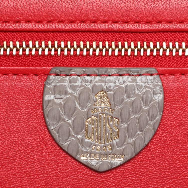 مملوكة مسبقًا Mark Cross Grey Python Small Grace Box Bag